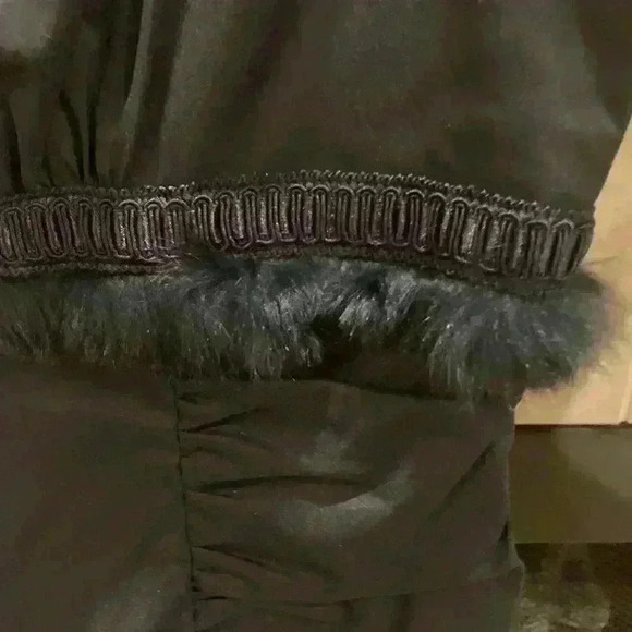 Donna Ricco Little Black Dress Cocktail Dress Ruching Feathers size 10 - Picture 7 of 15